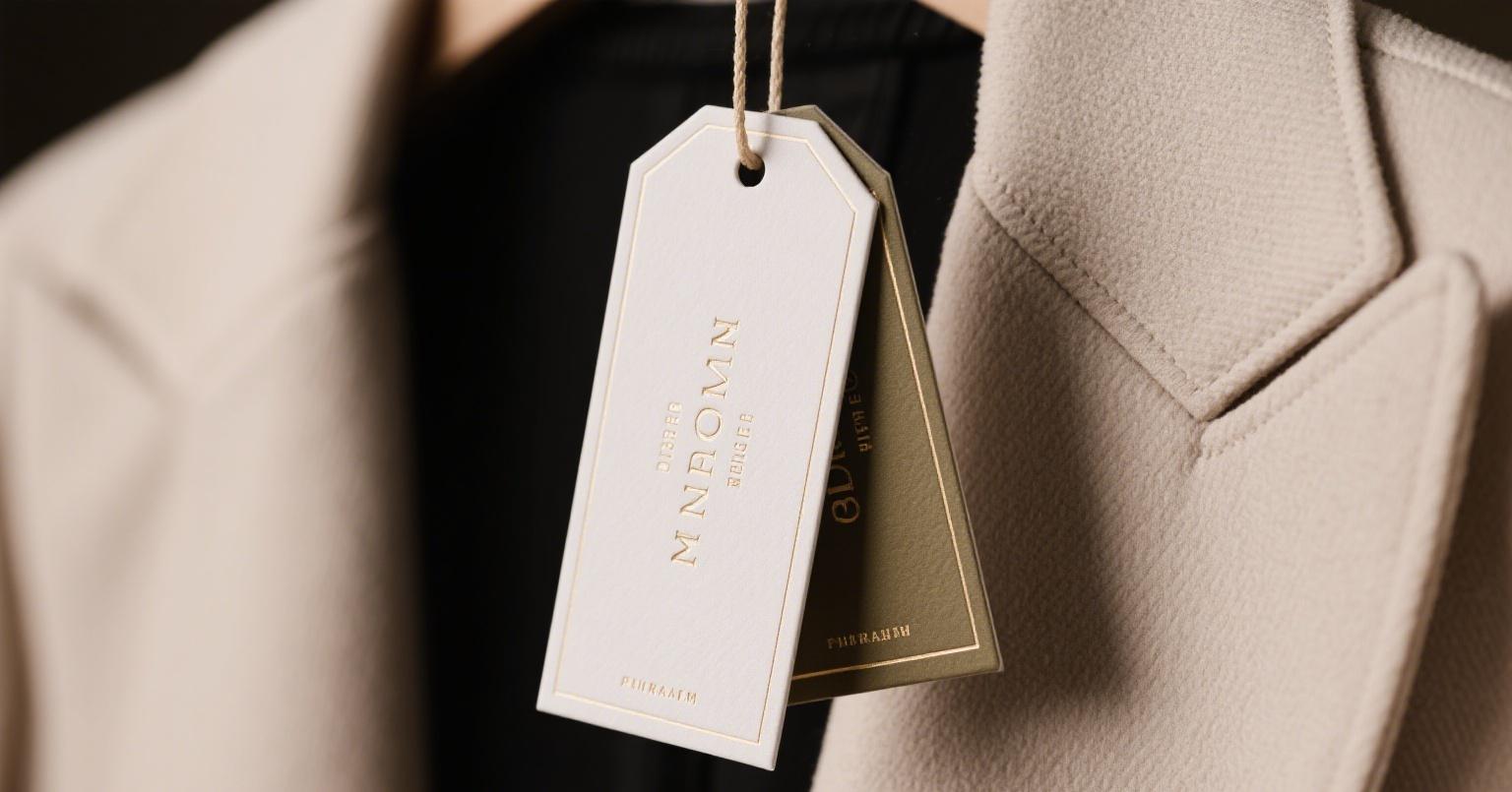 Premium clothing hang tags adding elegance to fashion products